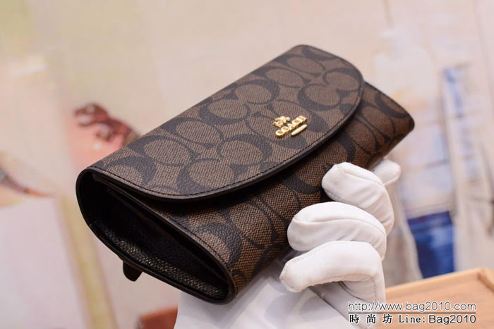 COACH蔻馳 原單錢包 52601 頭層牛皮 卡位多多 有單獨零錢小包  Chz1192